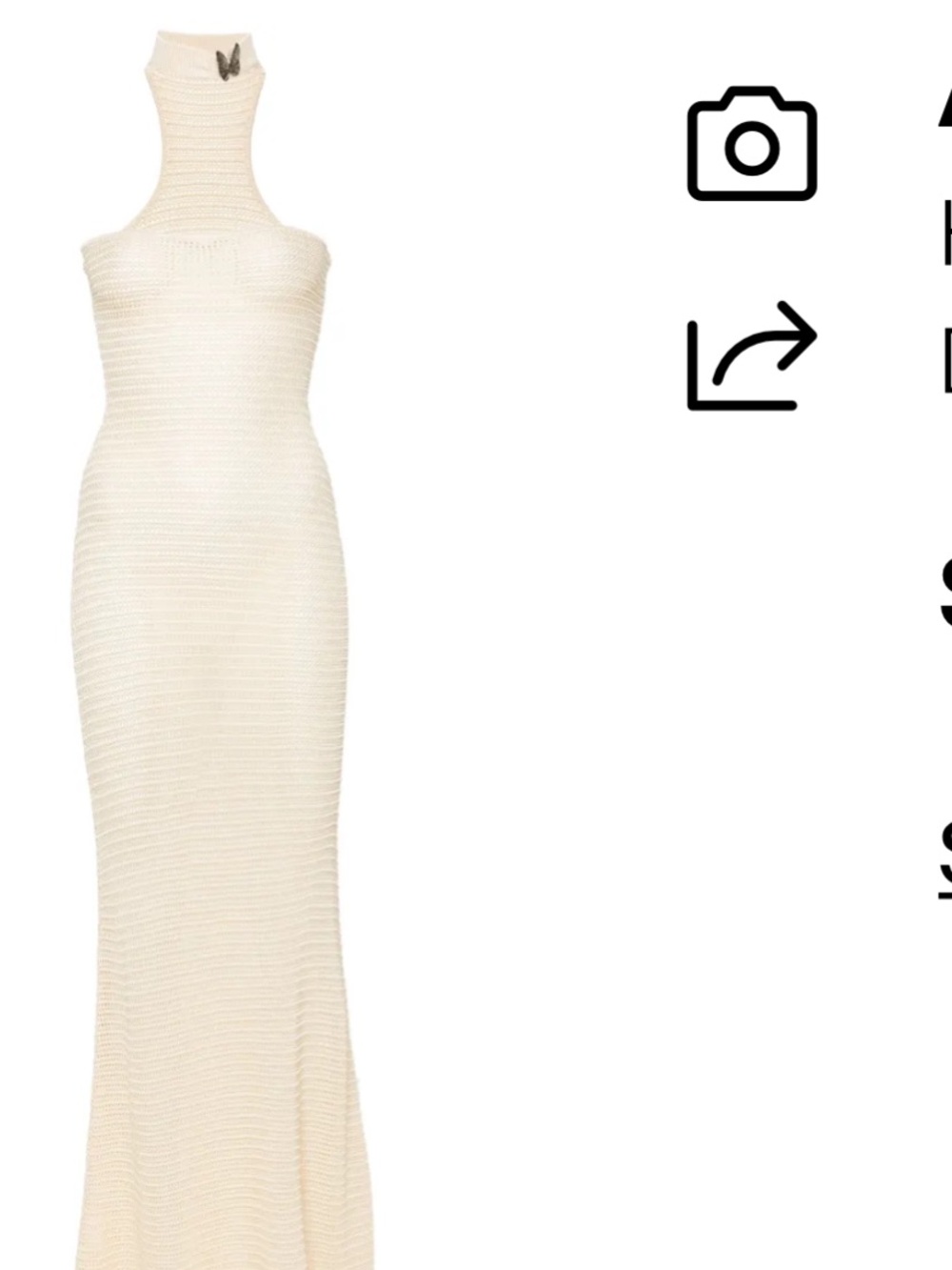 Aya Muse Cream Halter Maxi Dress with Sculpted Neckline